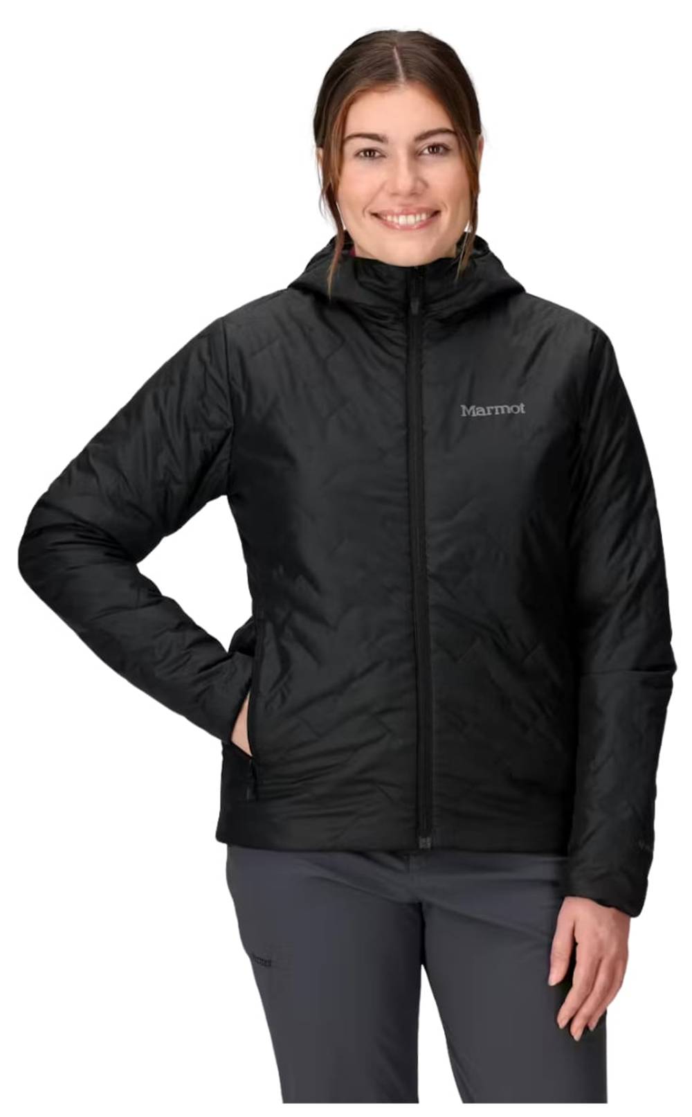 Marmot Women's MonoQuilt Hoody in Black - Image 1 of 3