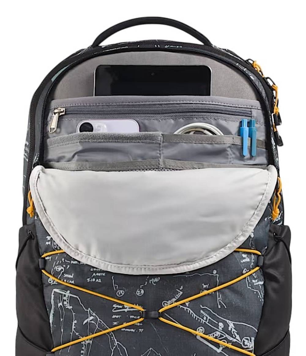 The North Face Borealis Backpack in Anthracite Grey Conrad Topo Print/Summit Gold - Image 5 of 5