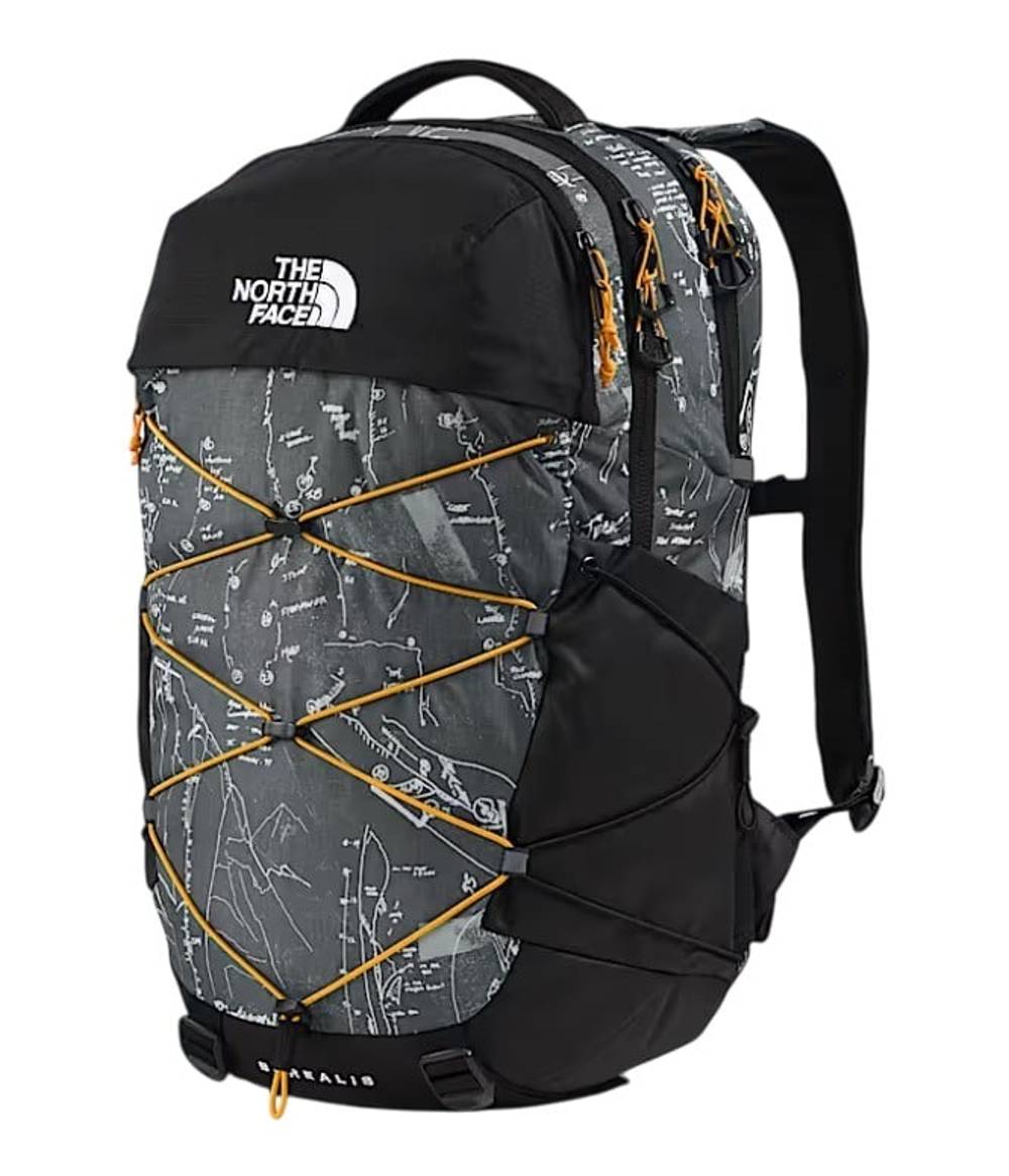 The North Face Borealis Backpack in Anthracite Grey Conrad Topo Print/Summit Gold - Image 2 of 5