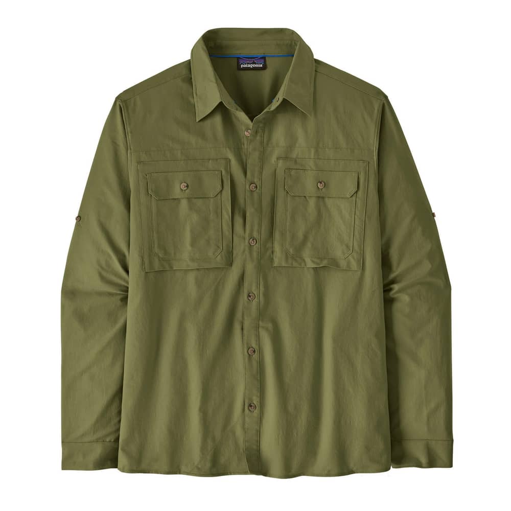 Patagonia Men's L/S Self Guided Sun Shirt in Caper Green - Image 1 of 1