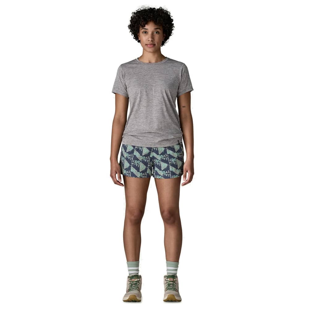 Patagonia Women's Barely Baggies Shorts - 2 1/2 in. in Jaguar Geo/Blue Sage - Image 4 of 7
