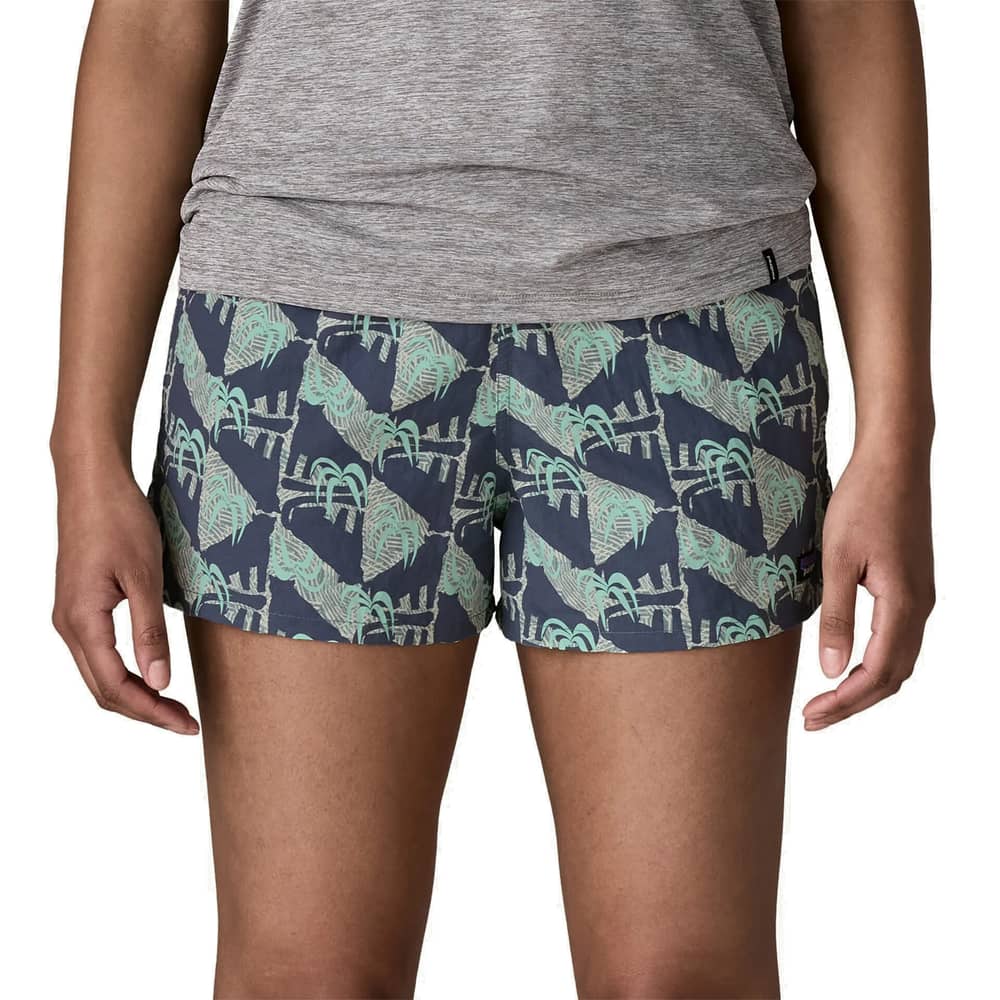 Patagonia Women's Barely Baggies Shorts - 2 1/2 in. in Jaguar Geo/Blue Sage - Image 2 of 7