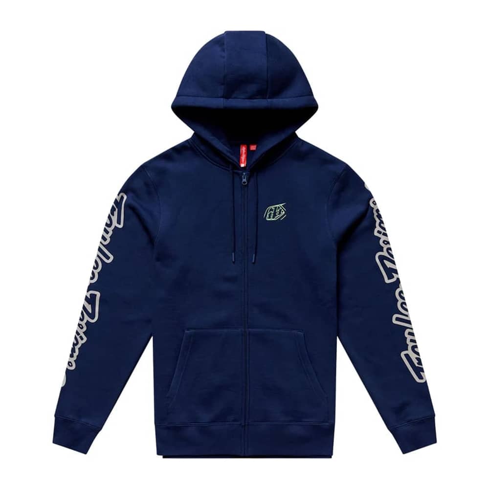 Troy Lee Designs Badge Zip Up Hoodie in Navy/Sage - Image 1 of 4