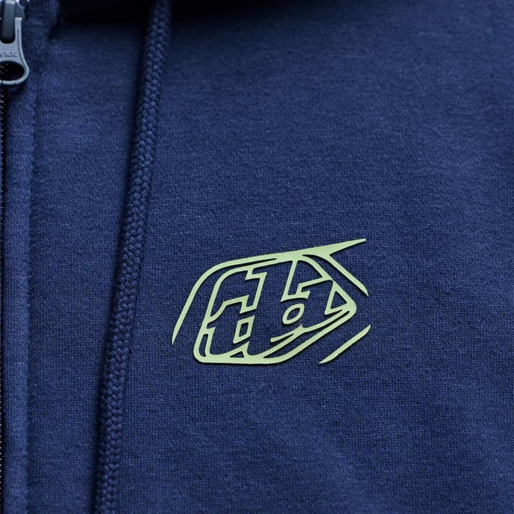 Troy Lee Designs Badge Zip Up Hoodie in Navy/Sage - Image 3 of 4