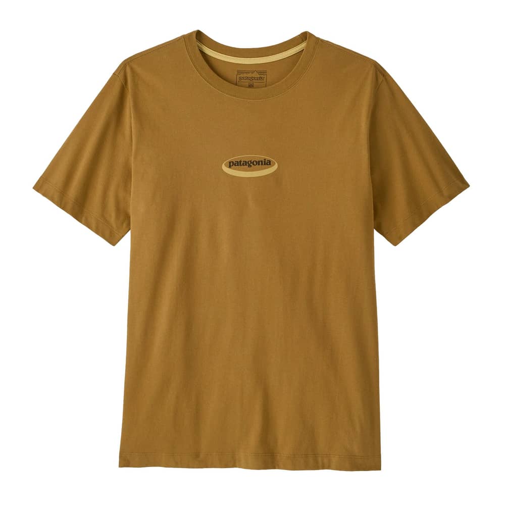 Patagonia Men's '95 Oval Logo T-Shirt in Bobcat Brown/Sunshine - Image 1 of 2