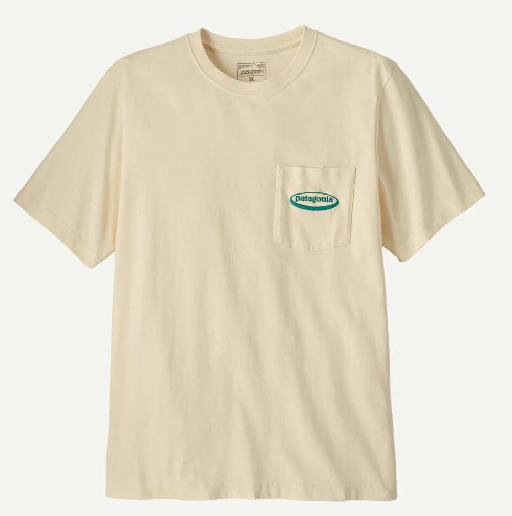 Patagonia Men's MW '95 Oval Logo Pocket Tee in Undyed Natural - Image 1 of 1