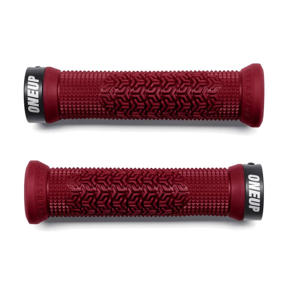 OneUp Components Jackson Goldstone Grips in Maroon - Image 3 of 4