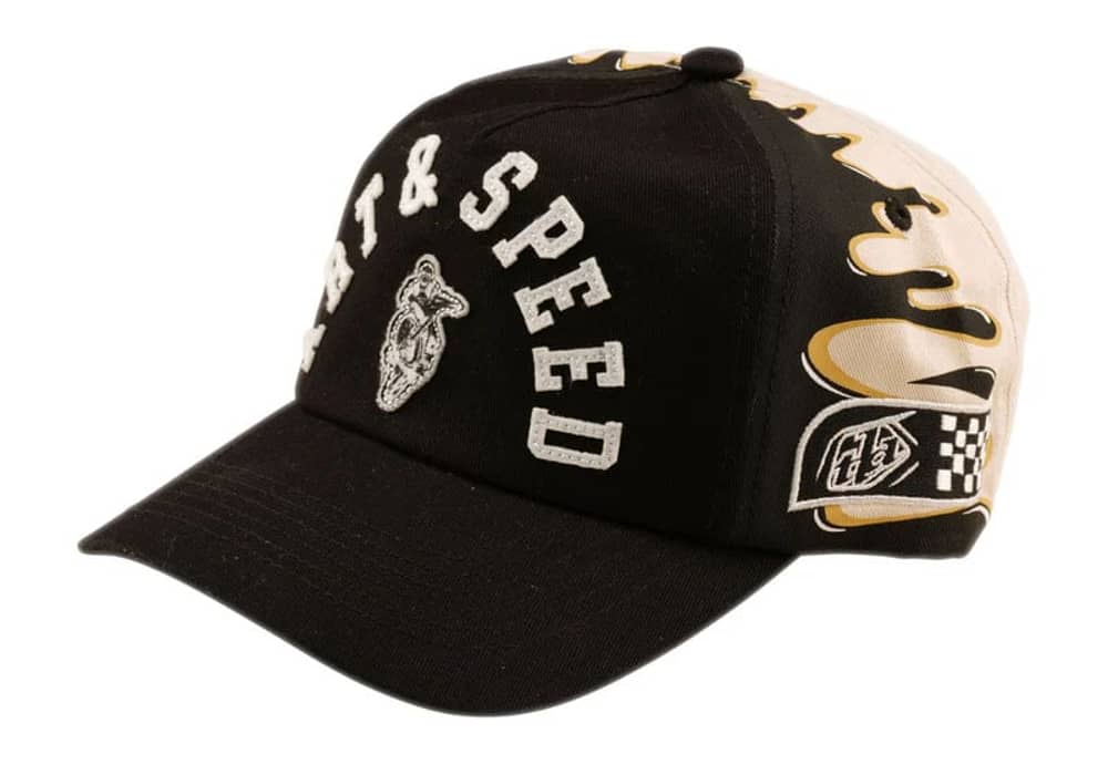 Troy Lee Designs Finish Line Unstructured Curved Snapback in Black/Pumice - Image 2 of 2
