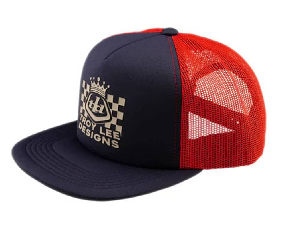 Troy Lee Designs Friday Night Trucker Snapback in Red/Indigo - Image 2 of 2