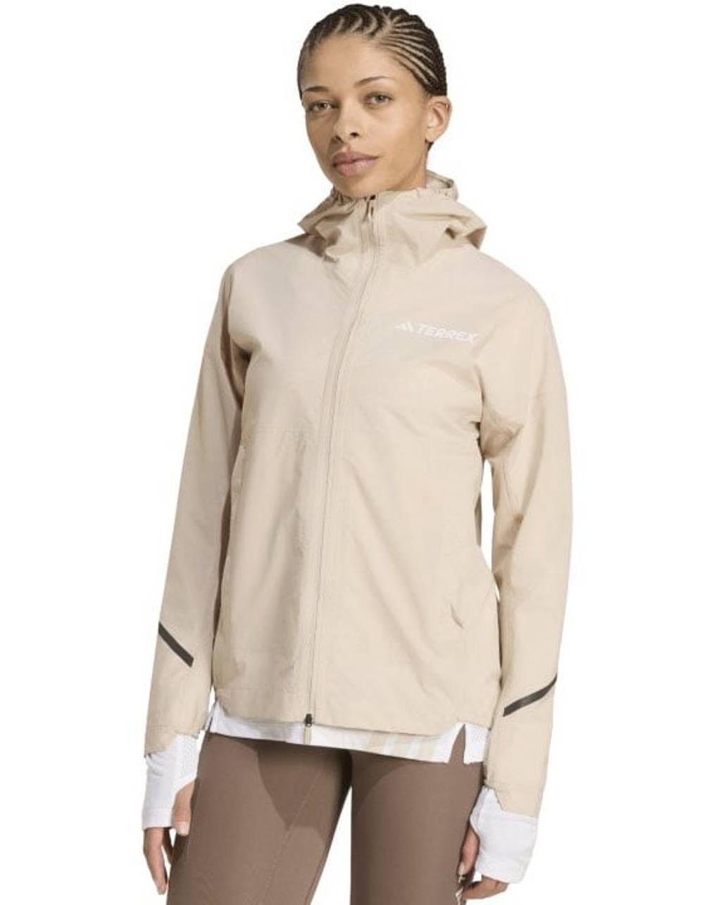 Adidas Terrex Women's Xperior 2.5 Layer Light Climaproof Jkt in Olive Strata - Image 2 of 3
