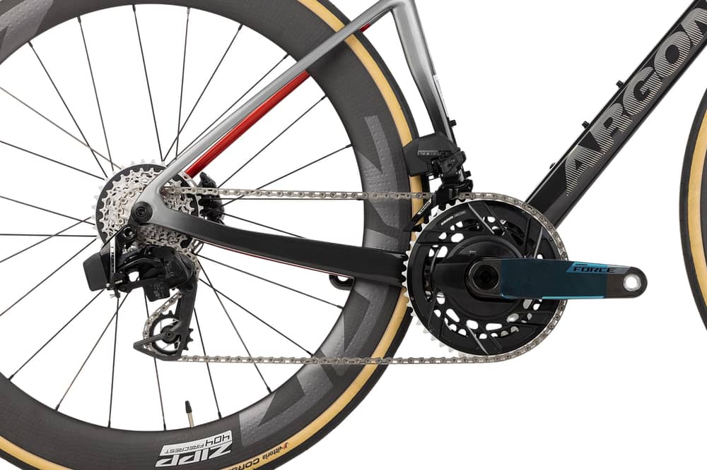 Argon 18 SUM Pro Force AXS Bike 2026 in Titanium/Racing Red - Image 2 of 5