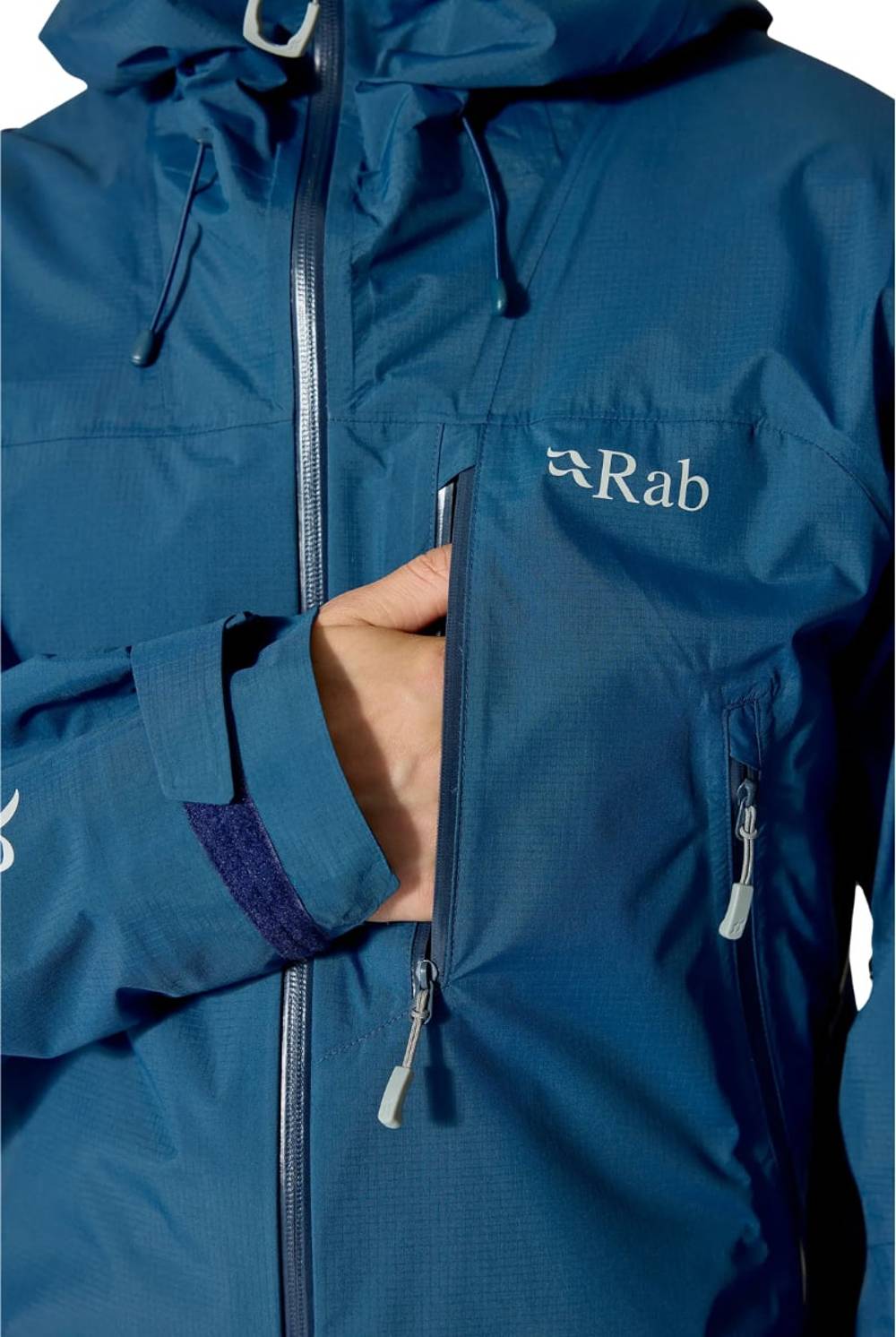 Rab Downpour Mountain Jacket in Tempest Blue - Image 2 of 4