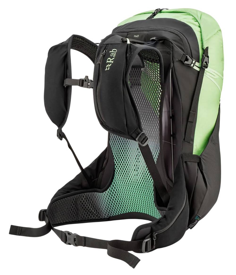 Rab Syclon XP 28L ND Backpack in Black/Dark Fig Green - Image 2 of 3