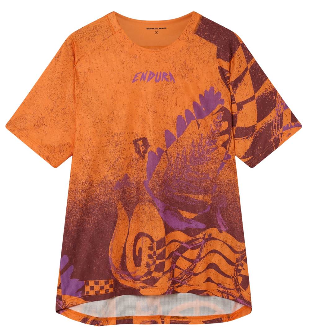 Endura | Singletrack S/s Print Jersey Men's | Size Small In End Orange