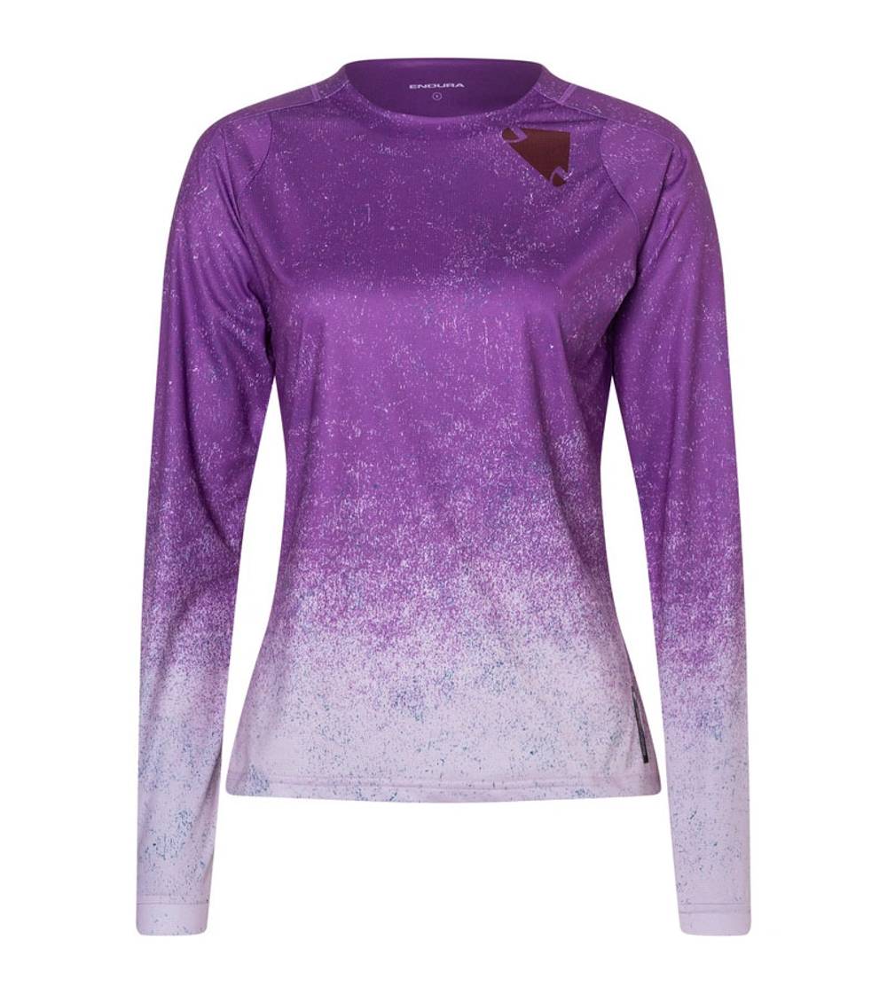 Endura Women's Singletrack L/S Print Tee in End Purple - Image 2 of 2