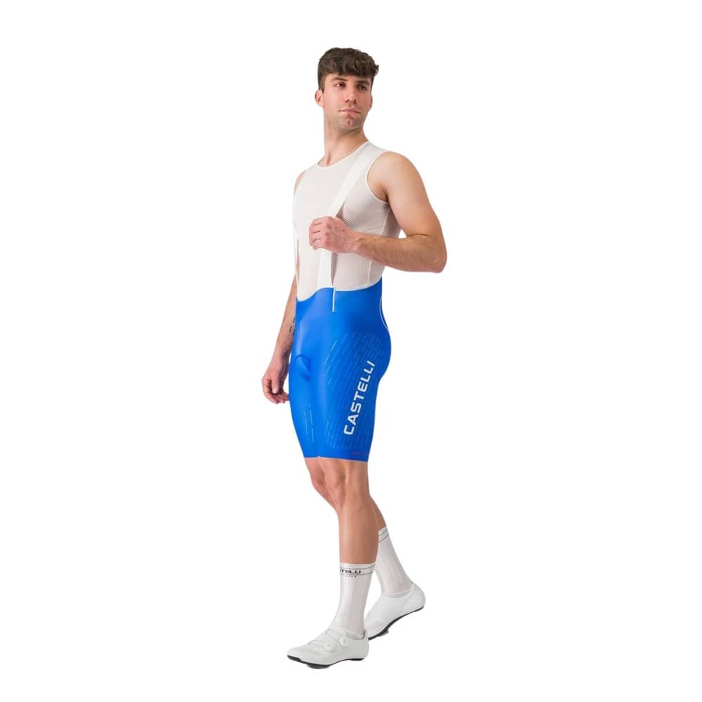 Castelli Castelli | Free Aero Race S Kit Bibshort Men's | Size Extra Large In Azzurro Italia/silver Gray