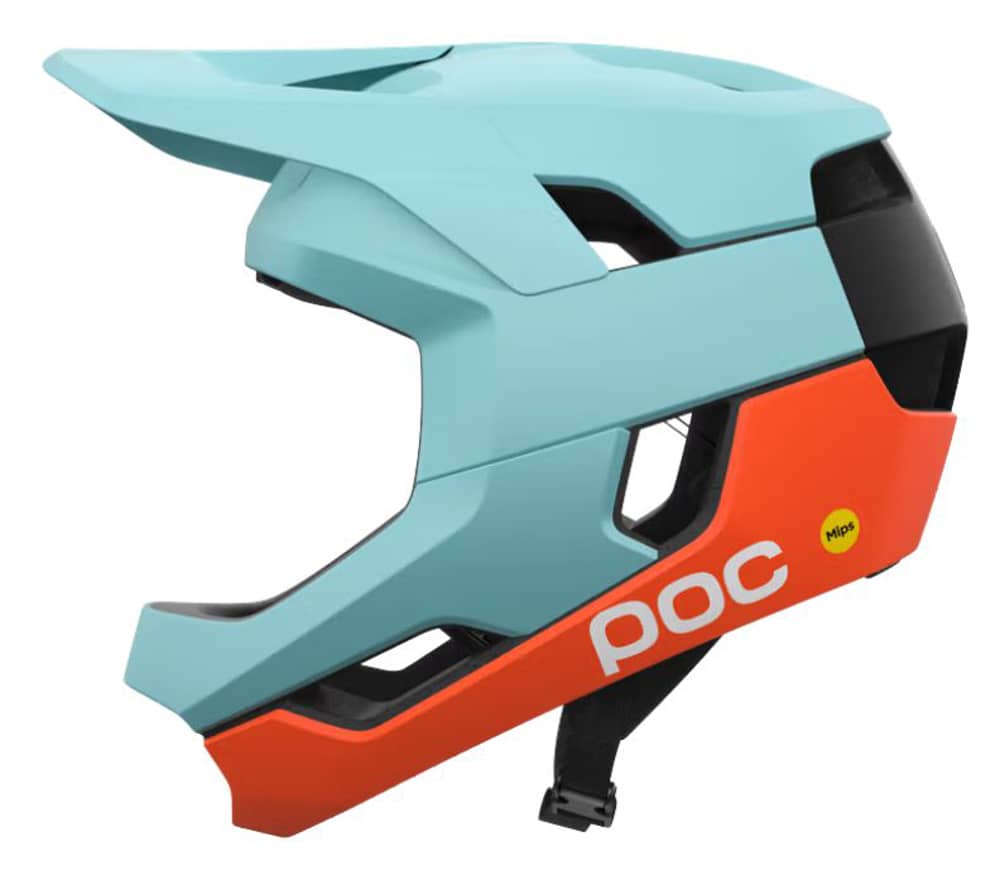 Poc | Otocon Race Mips Helmets Men's | Size Medium In Indicolite Blue Matt/carnelian Orange Matt