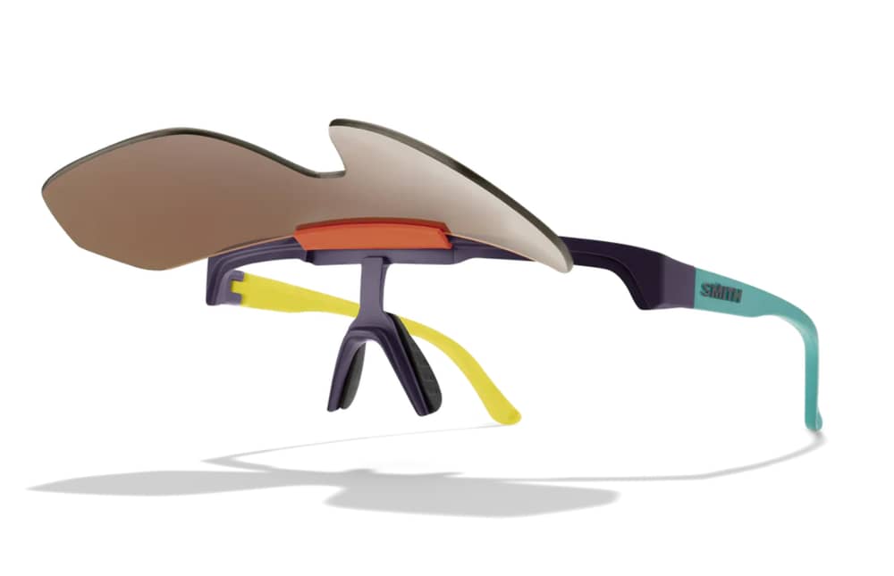 Smith XC Sunglasses in Matte Purple/Cinder/Hi Viz/Opal/ChromaPop Opal Mirror Lens - Image 4 of 4