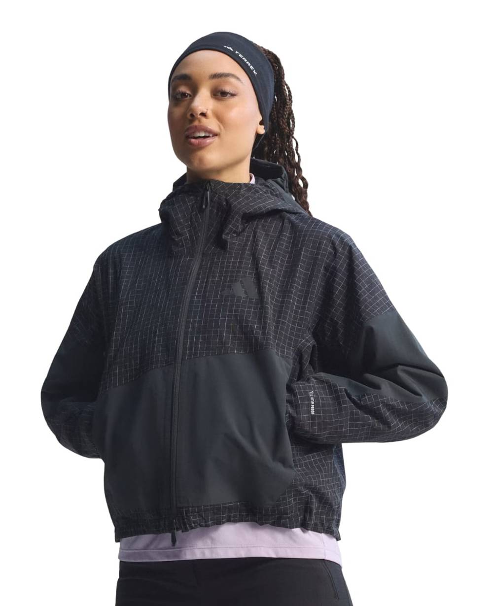 Adidas Terrex Xploric 2 Layer Climaproof Jacket in Black/Carbon - Image 3 of 4