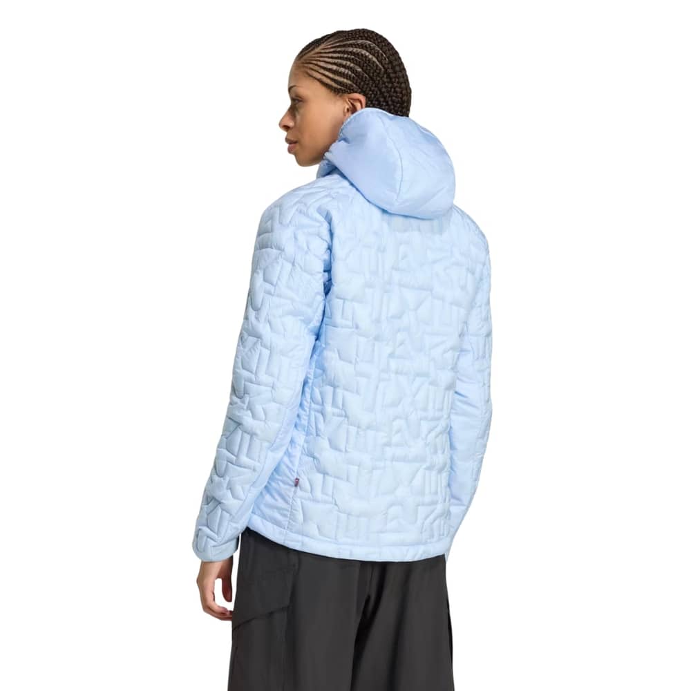 Adidas Terrex Women's Xperior Primaloft Loosefill Hooded Jkt in Glow Blue - Image 4 of 4