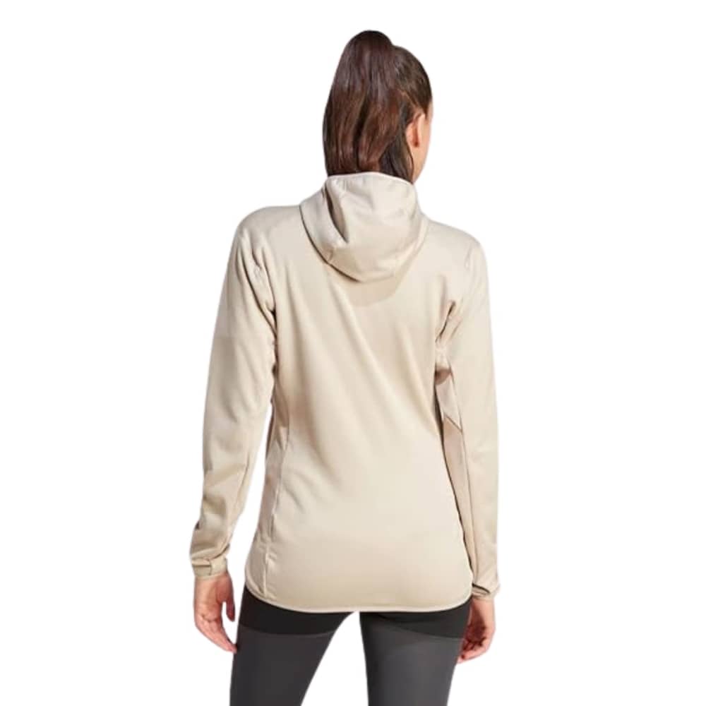 Adidas Terrex Women's Xperior Light Fleece Hooded Jacket in Wonder Taupe - Image 3 of 4