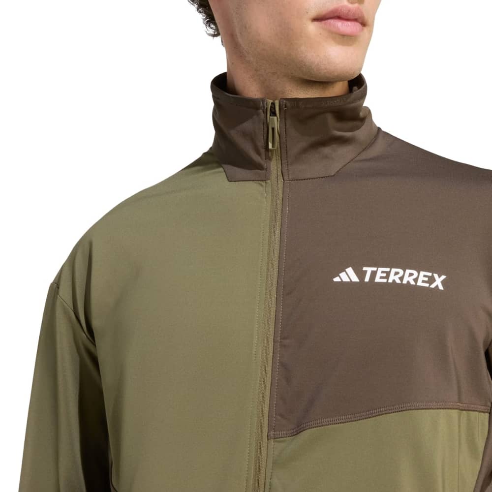 Adidas Terrex Multi Climawarm Full Zip Tech Fleece Jacket in Olive Strata - Image 4 of 5