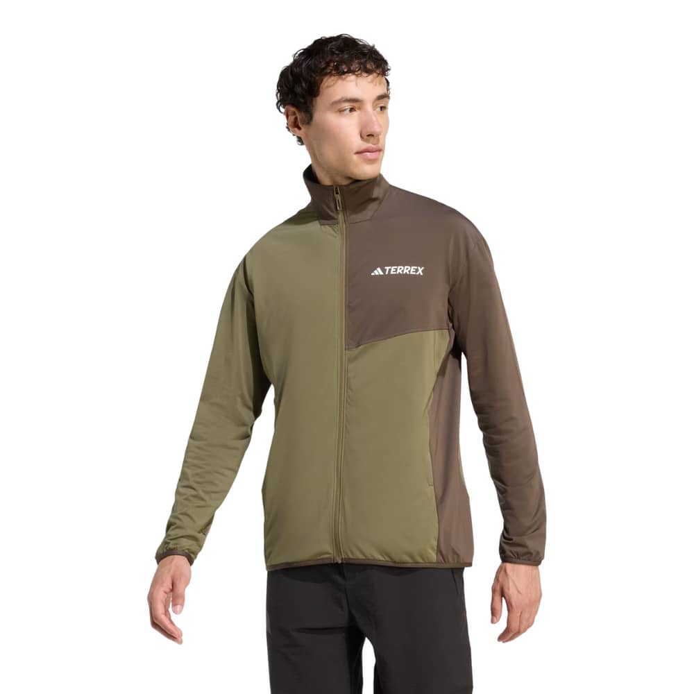 Adidas Terrex Multi Climawarm Full Zip Tech Fleece Jacket in Olive Strata - Image 2 of 5