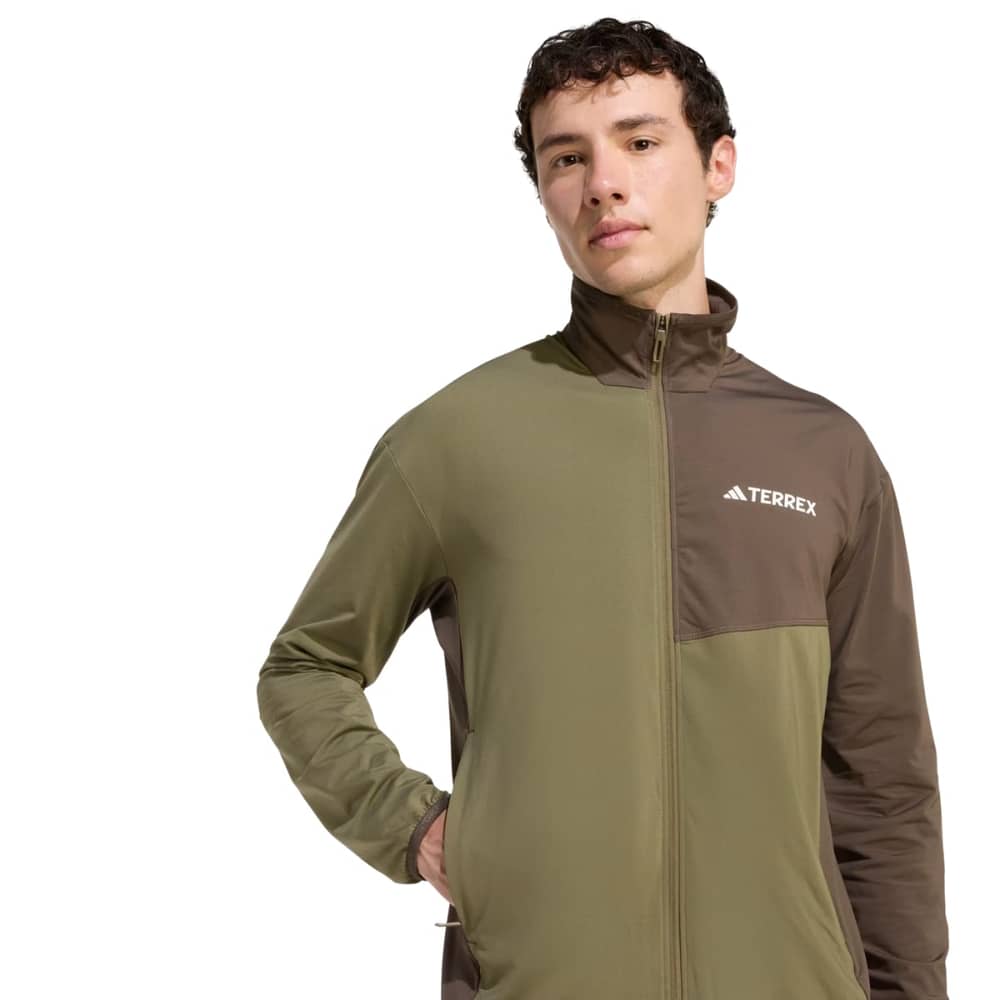 Adidas Terrex Multi Climawarm Full Zip Tech Fleece Jacket in Olive Strata - Image 5 of 5