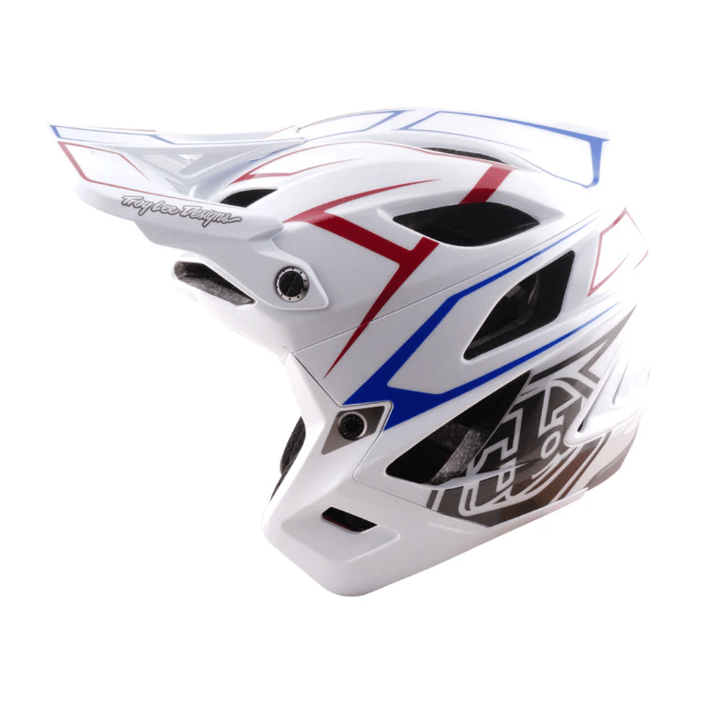 Troy Lee Designs Stage Stunt Helmet in Pinstripe White - Image 4 of 6
