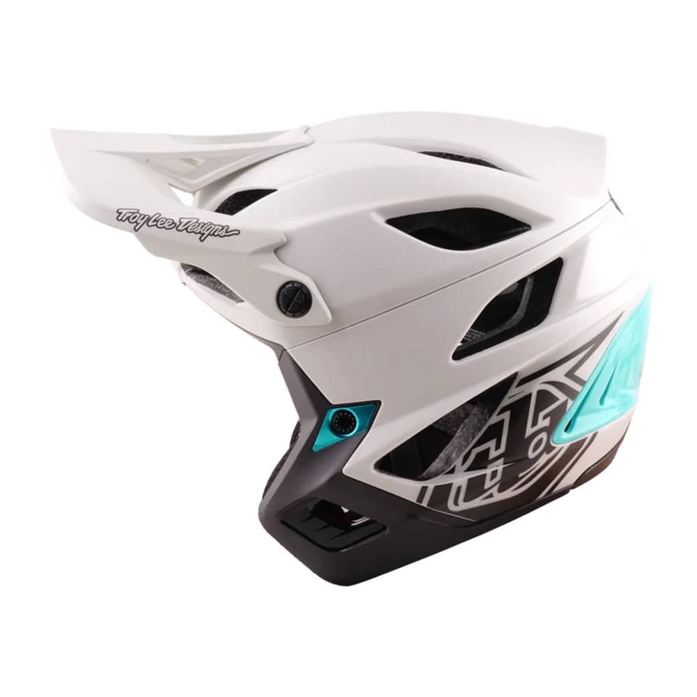 Troy Lee Designs Stage Stunt Helmet in Drone Pumice/Real Teal - Image 4 of 6