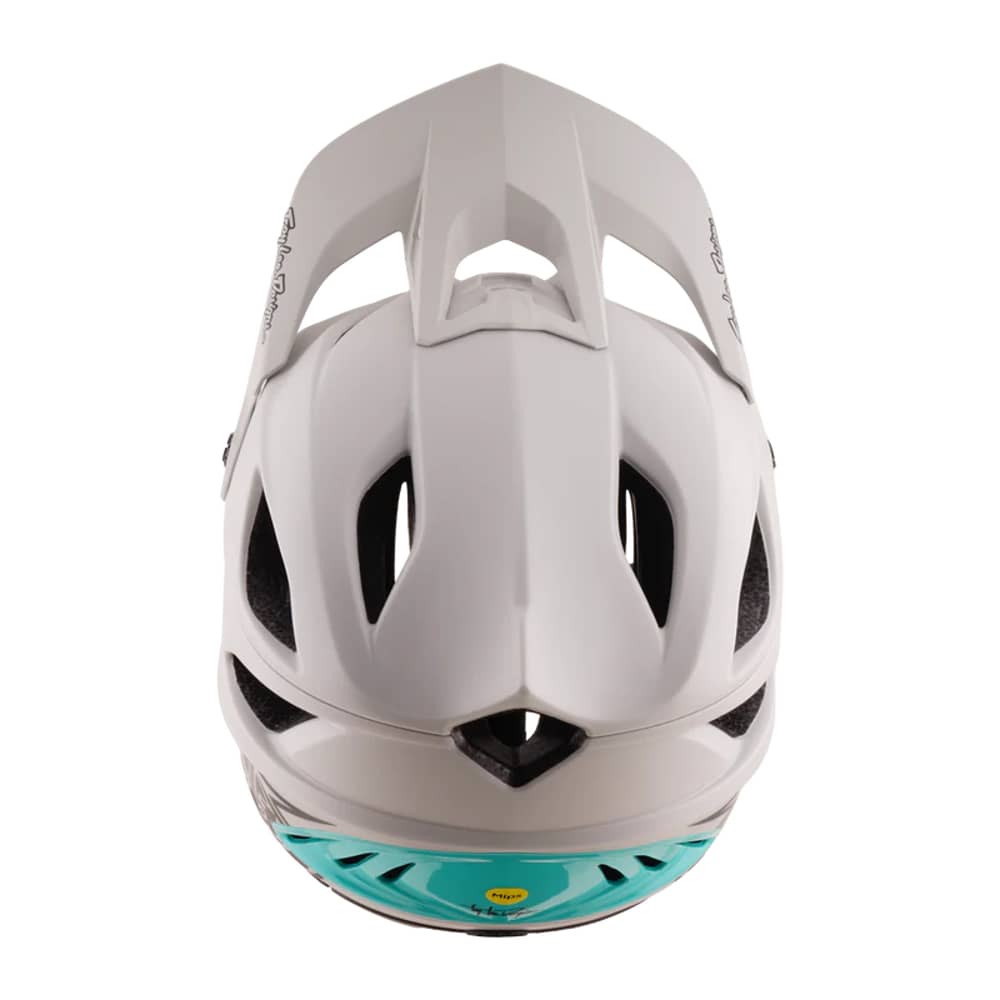 Troy Lee Designs Stage Stunt Helmet in Drone Pumice/Real Teal - Image 6 of 6