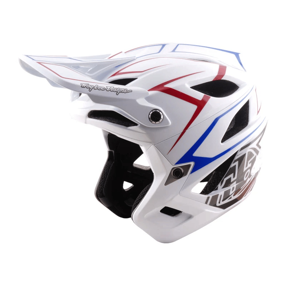 Troy Lee Designs Stage Stunt Helmet in Pinstripe White - Image 5 of 6