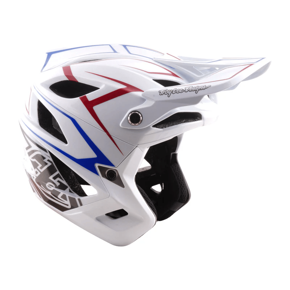 Troy Lee Designs Stage Stunt Helmet in Pinstripe White - Image 1 of 6
