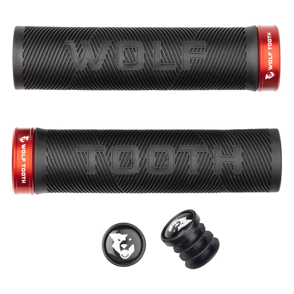 Wolf Tooth Echo Lock On Grips in Black/Red - Image 1 of 1