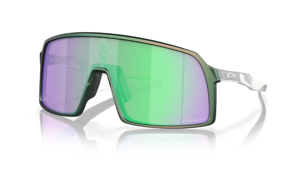Oakley Sutro Cycling Sunglasses in Matte Silver Green Colorshift/Prizm Road Jade - Image 1 of 7