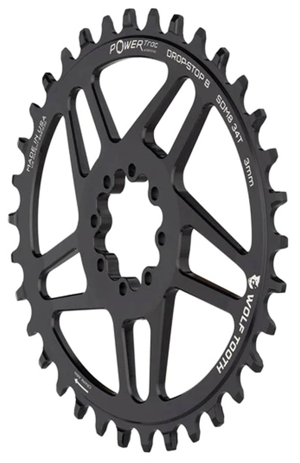 Wolf Tooth Oval Direct Mount Chainrings for SRAM Crank in Black - Image 2 of 2