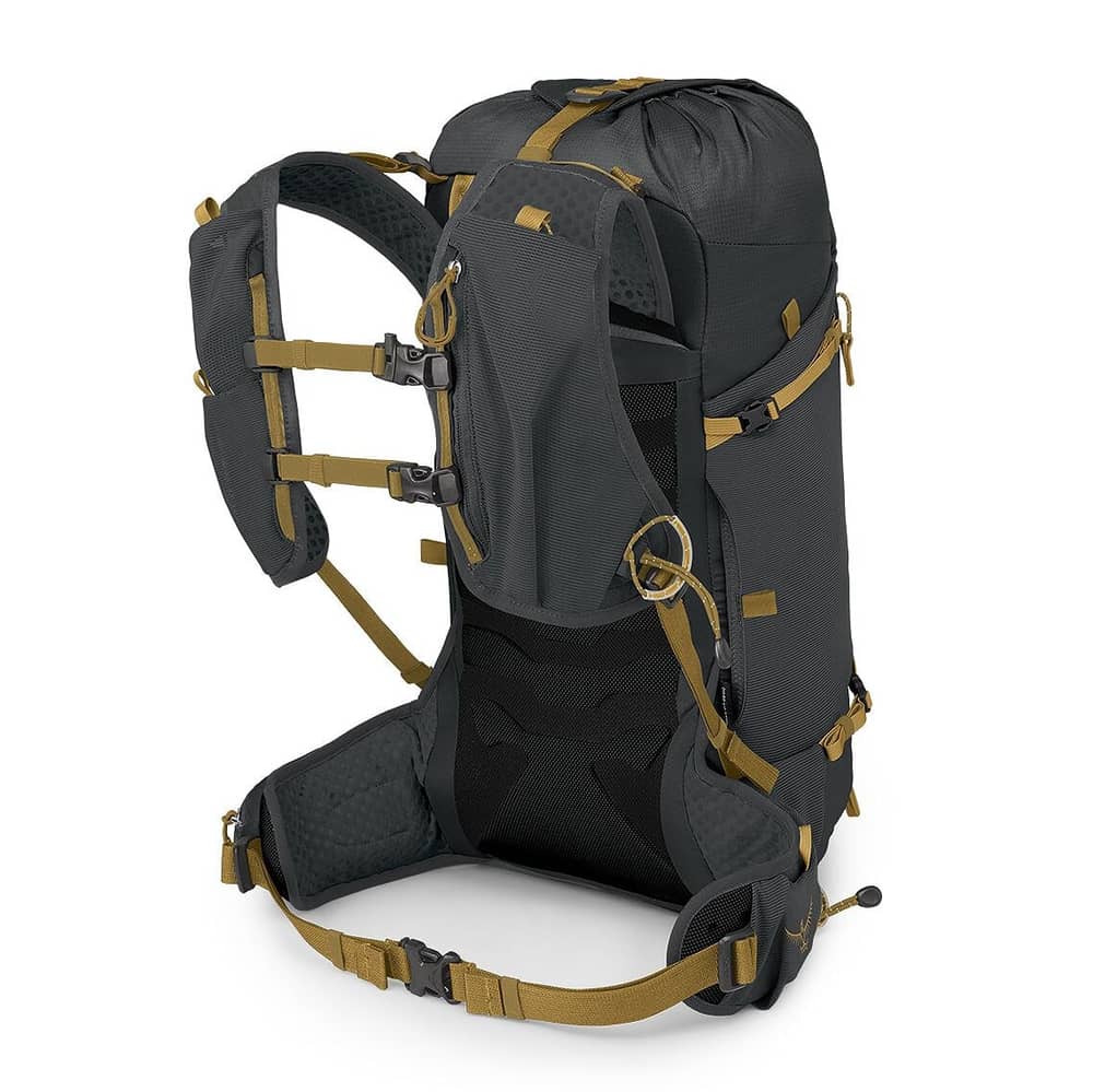 Osprey Talon Velocity 20 Backpack in Dark Charcoal/Tumbleweed Yellow - Image 2 of 3