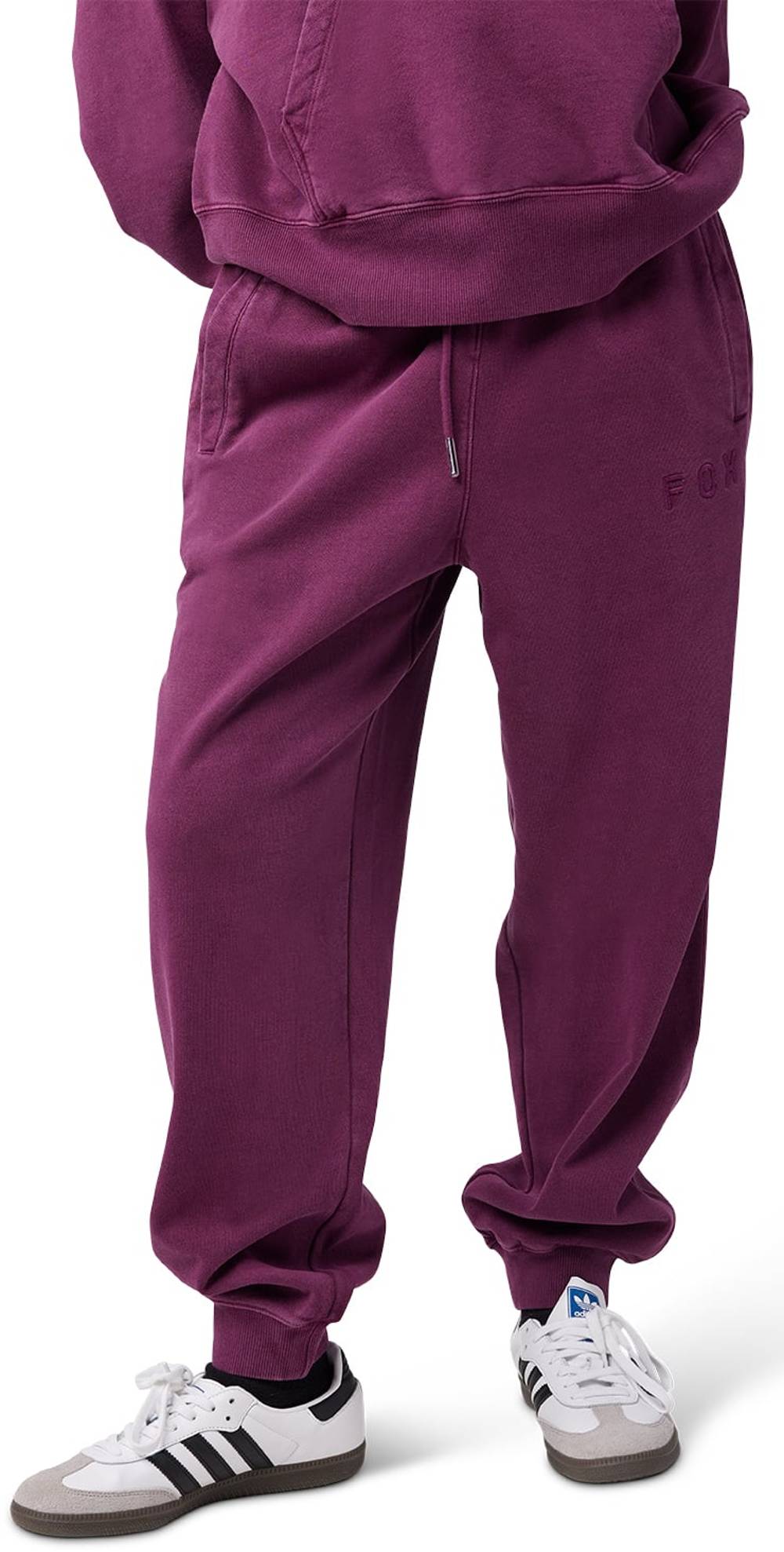 FOX W WORDMARK FLEECE JOGGER in Sangria - Image 3 of 4