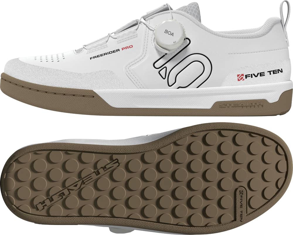Five Ten Freerider Pro Boa Shoes in Cloud White / Core Black / Red - Image 4 of 9