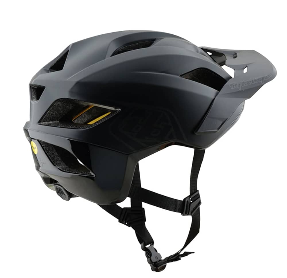 Troy Lee Designs Youth Flowline Helmet W/Mips in Point Black/Charcoal - Image 2 of 4