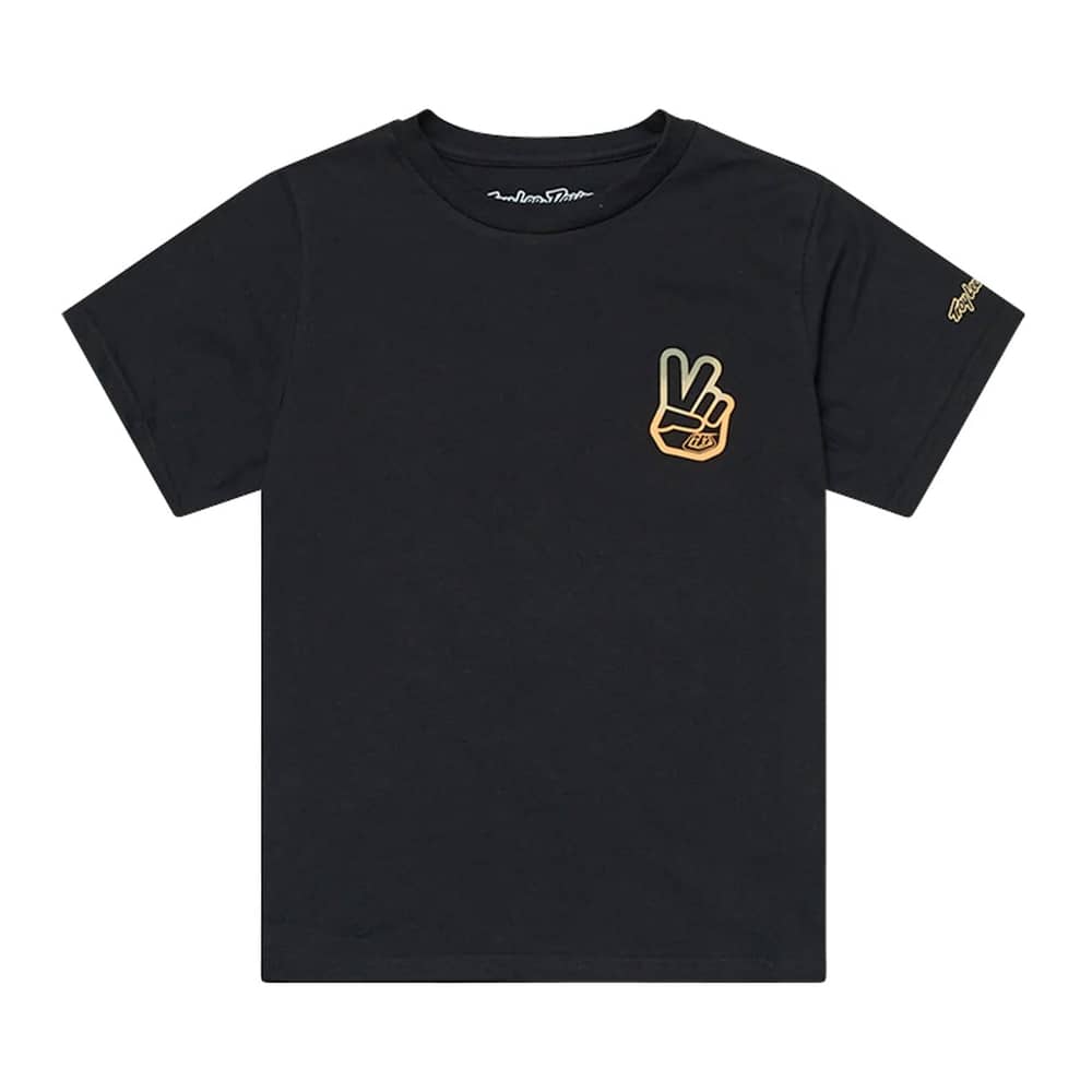 Troy Lee Designs Youth Short Sleeve Tee in Peace Out Black - Image 1 of 2