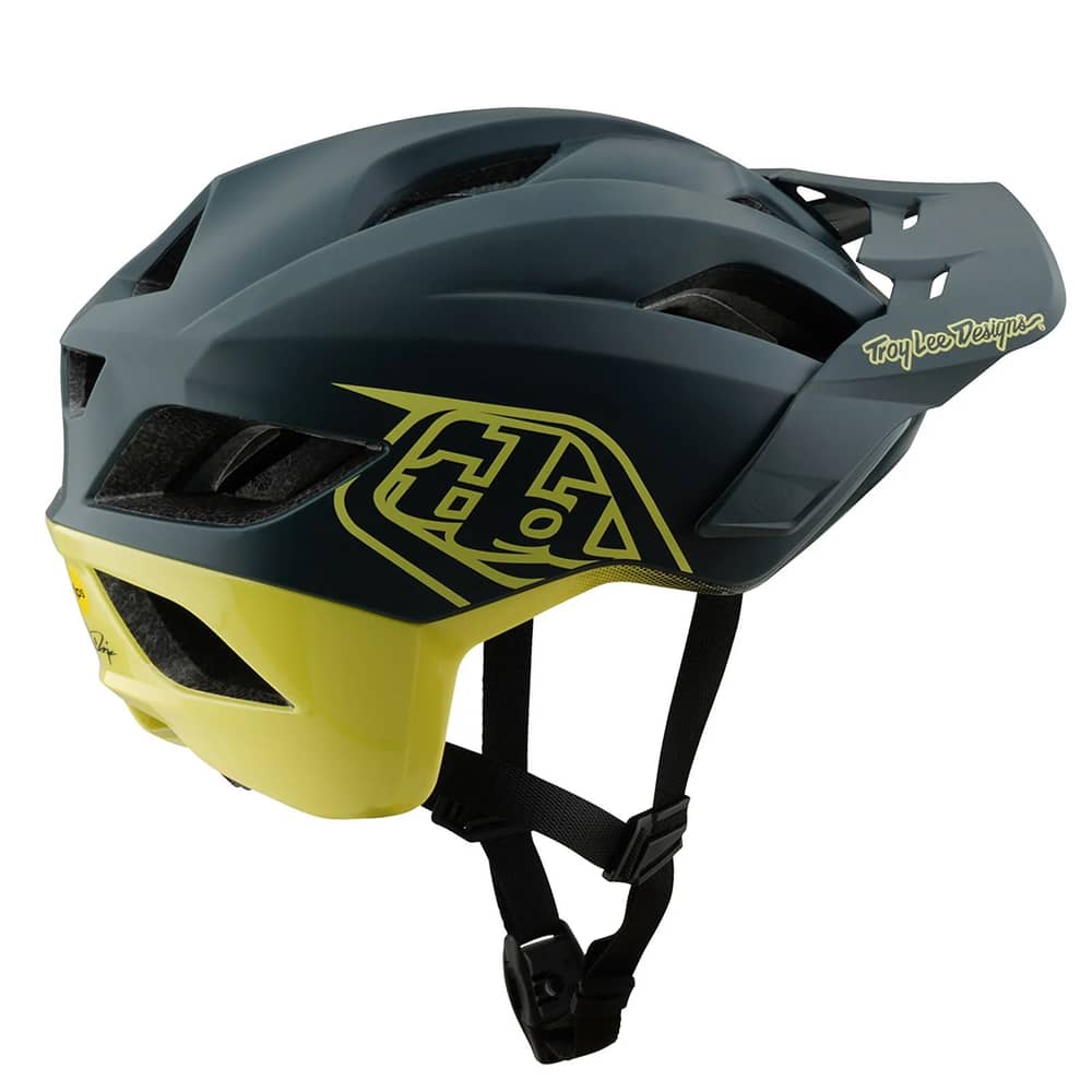 Troy Lee Designs Flowline Se Helmet W/Mips in Badge Gray/Glo Yellow - Image 3 of 5