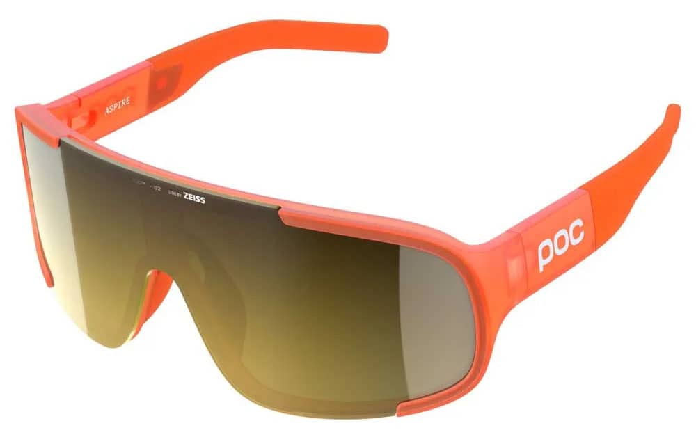 Poc | Aspire Sunglasses Men's In Flourescent Orange Translucent/clarity Road/sunny Gold | Rubber
