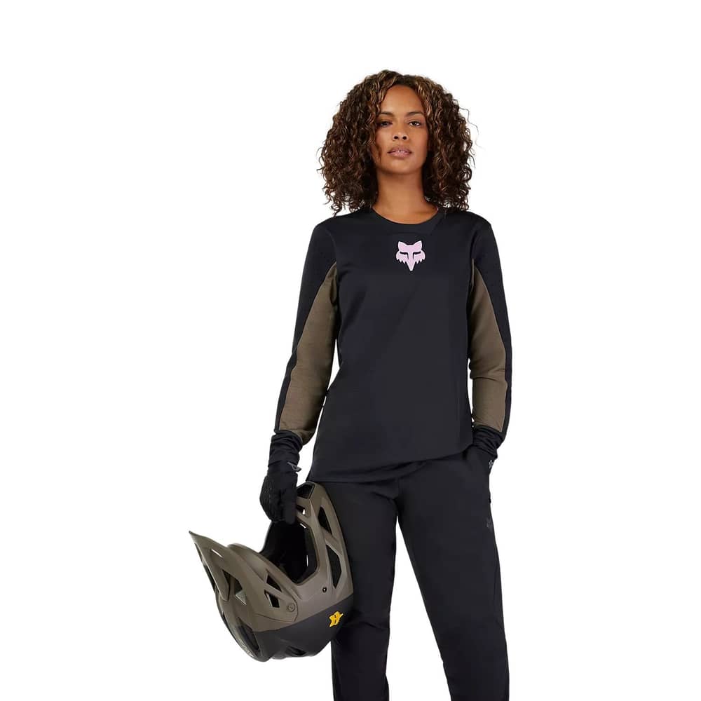 Fox W Defend LS Jersey Park in Black - Image 3 of 8