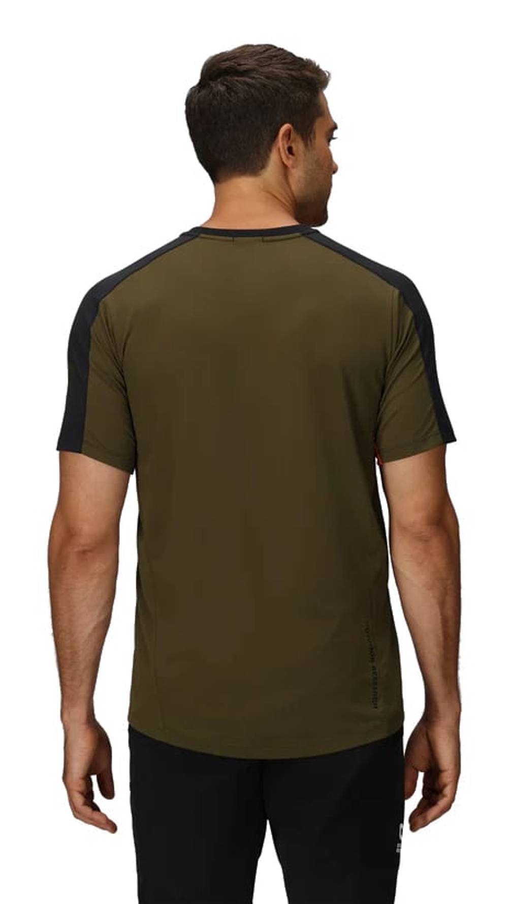 Outdoor Research Men's Freewheel Short Sleeve Jersey in Black/Spice/Dark Olive - Image 3 of 4