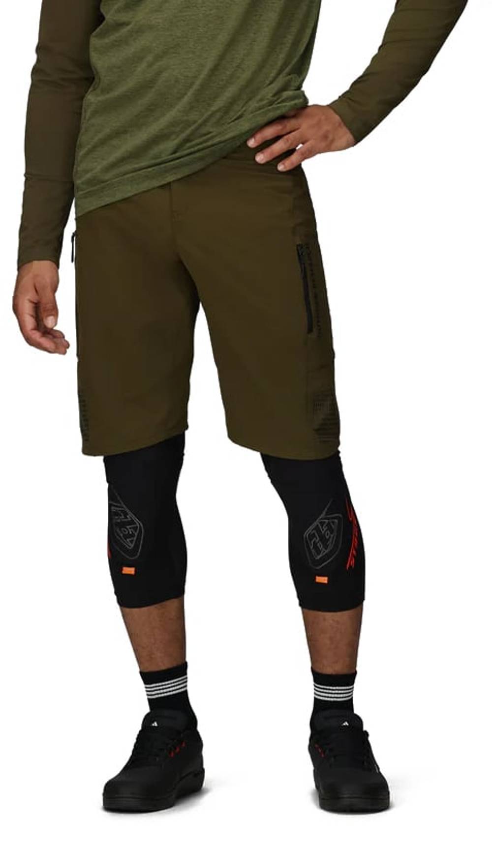 Outdoor Research Men's Freewheel Ride Shorts in Dark Olive - Image 2 of 4