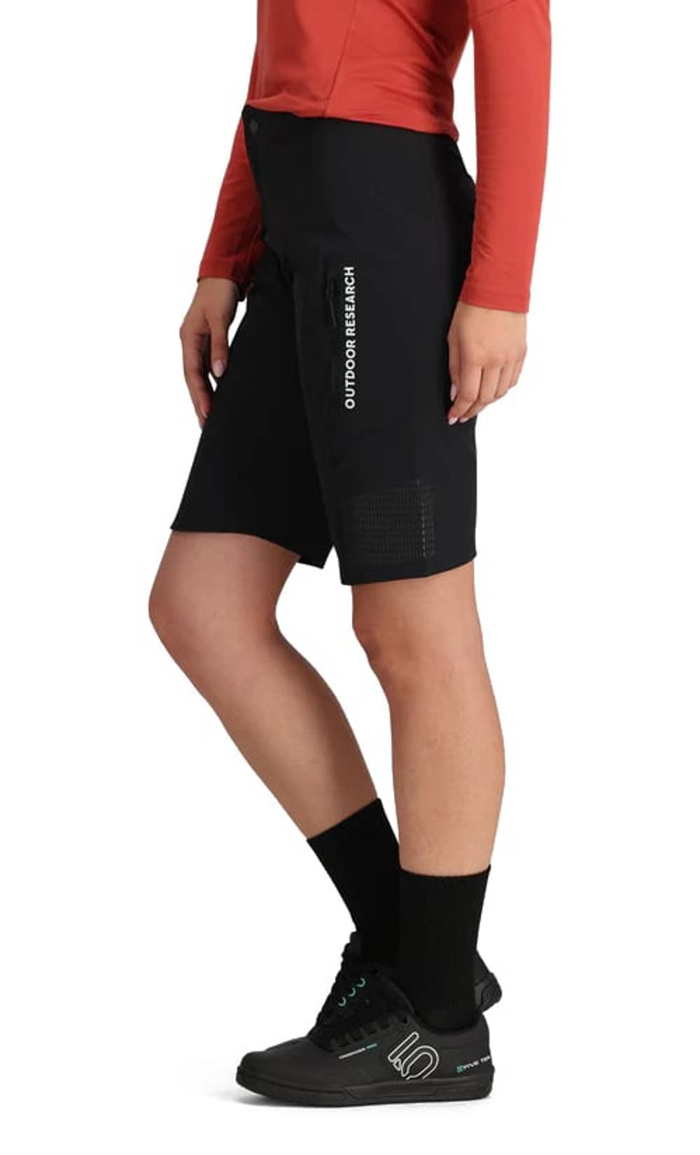 Outdoor Research Women's Freewheel Ride Shorts in Black - Image 4 of 5