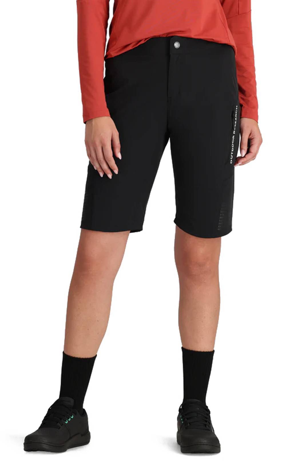 Outdoor Research Women's Freewheel Ride Shorts in Black - Image 2 of 5