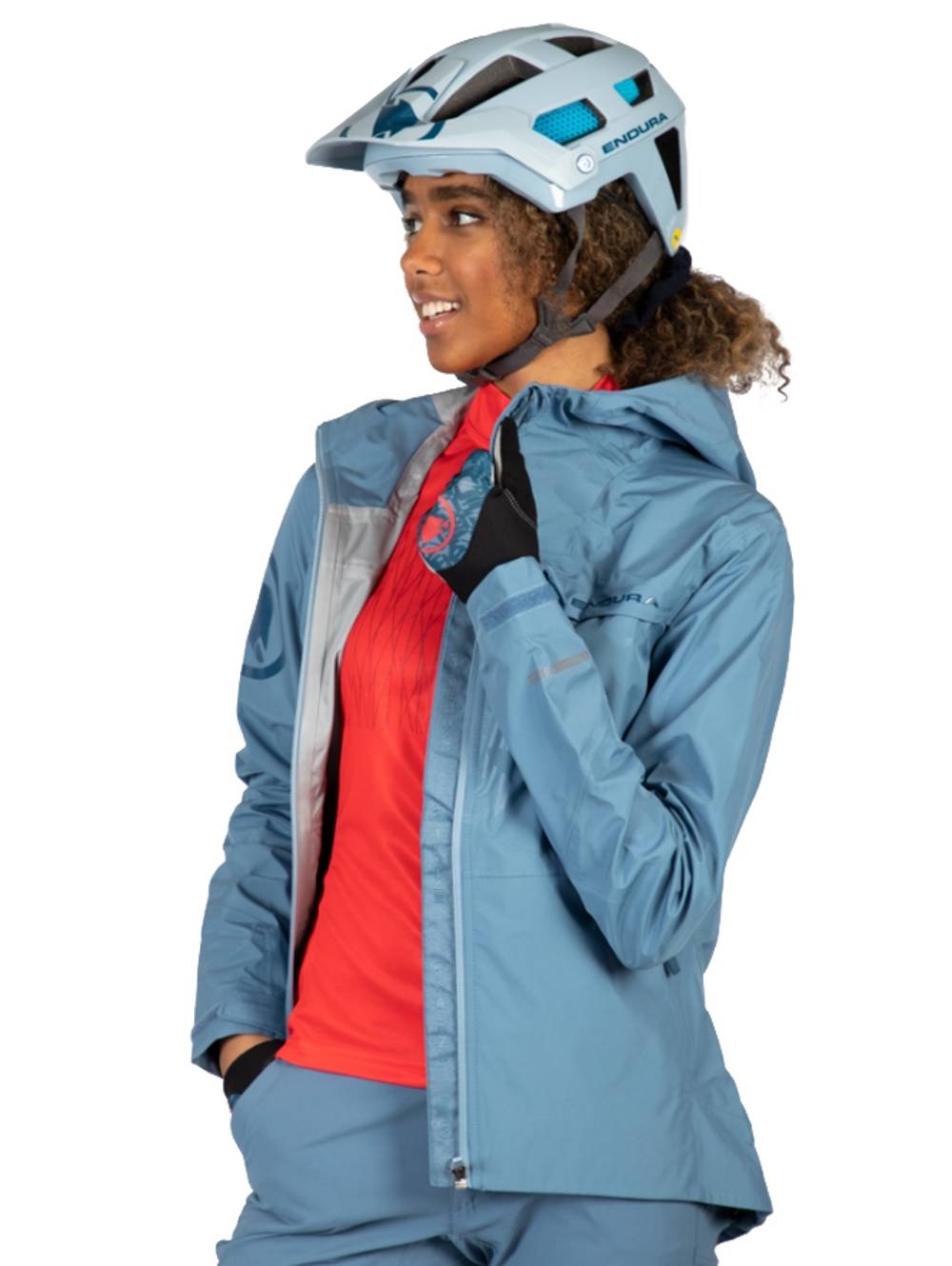 Endura Women's SingleTrack Jacket II in Blue Steel - Image 4 of 5