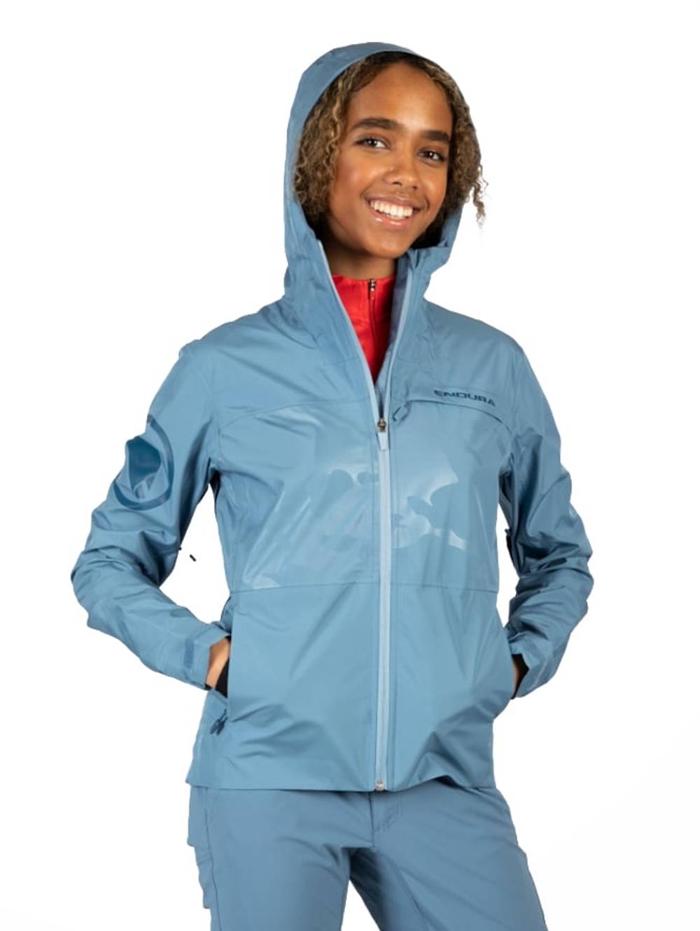 Endura Women's SingleTrack Jacket II in Blue Steel - Image 3 of 5